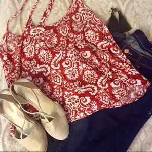 🧡Orange patterned top🧡